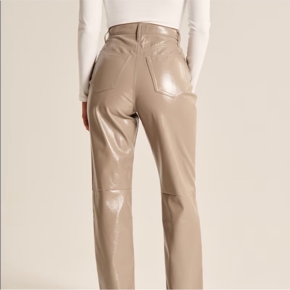 NWT Abercrombie 90s straight patent pants extra short 0 / 25 XS - Picture 2 of 4